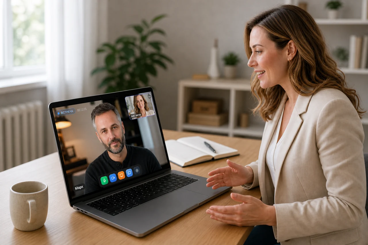 A host running her first one-on-one consultation